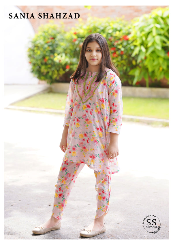 Embroidered Co-ord Set-2pc Shirt and Trouser/Stitched