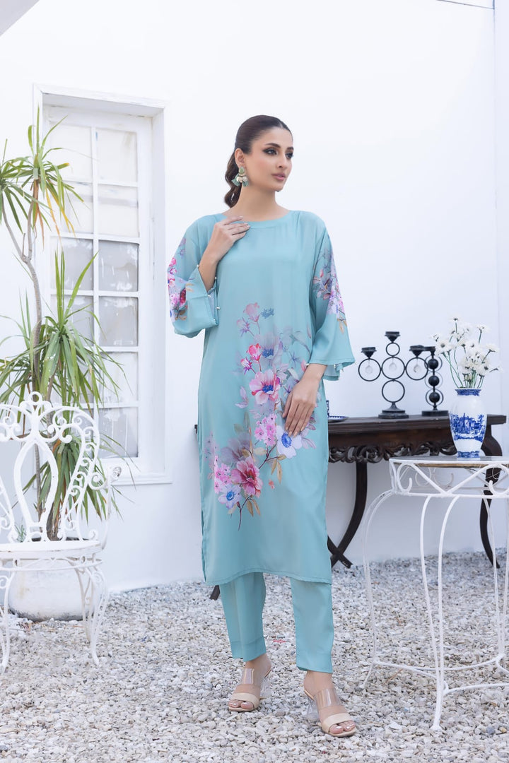 2PC- PRINTED SILK CREPE SUIT-STITCHED - saniashahzad.com