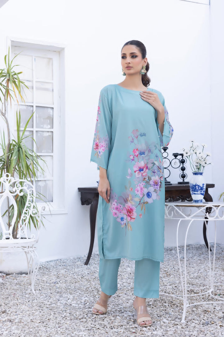 2PC- PRINTED SILK CREPE SUIT-STITCHED - saniashahzad.com