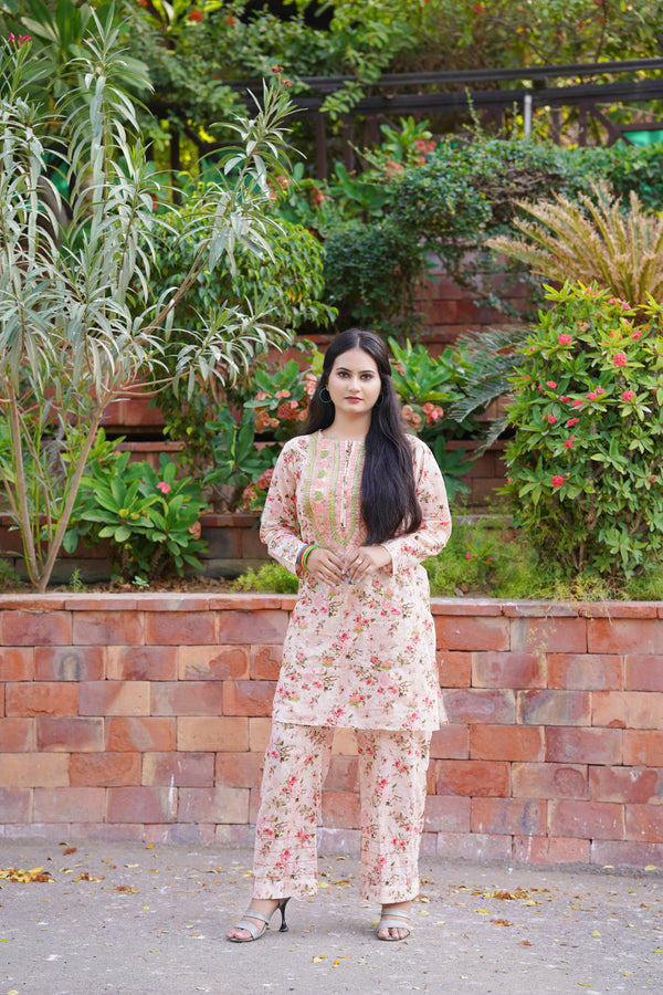 2PC Luxury Embroidered Co-ord Pret-SSP11