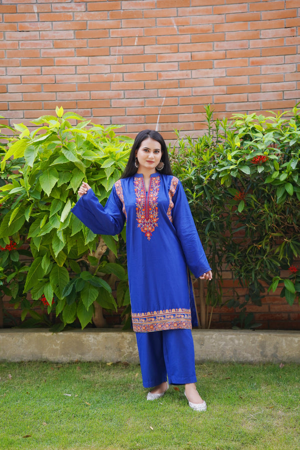 Luxury Embroidered Co-ord Set-2pc Shirt and Trouser/Stitched - Sania Shahzad Apparels